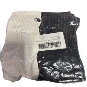 NWT Two Pairs of eyes and ears or hands ladies white and black socks